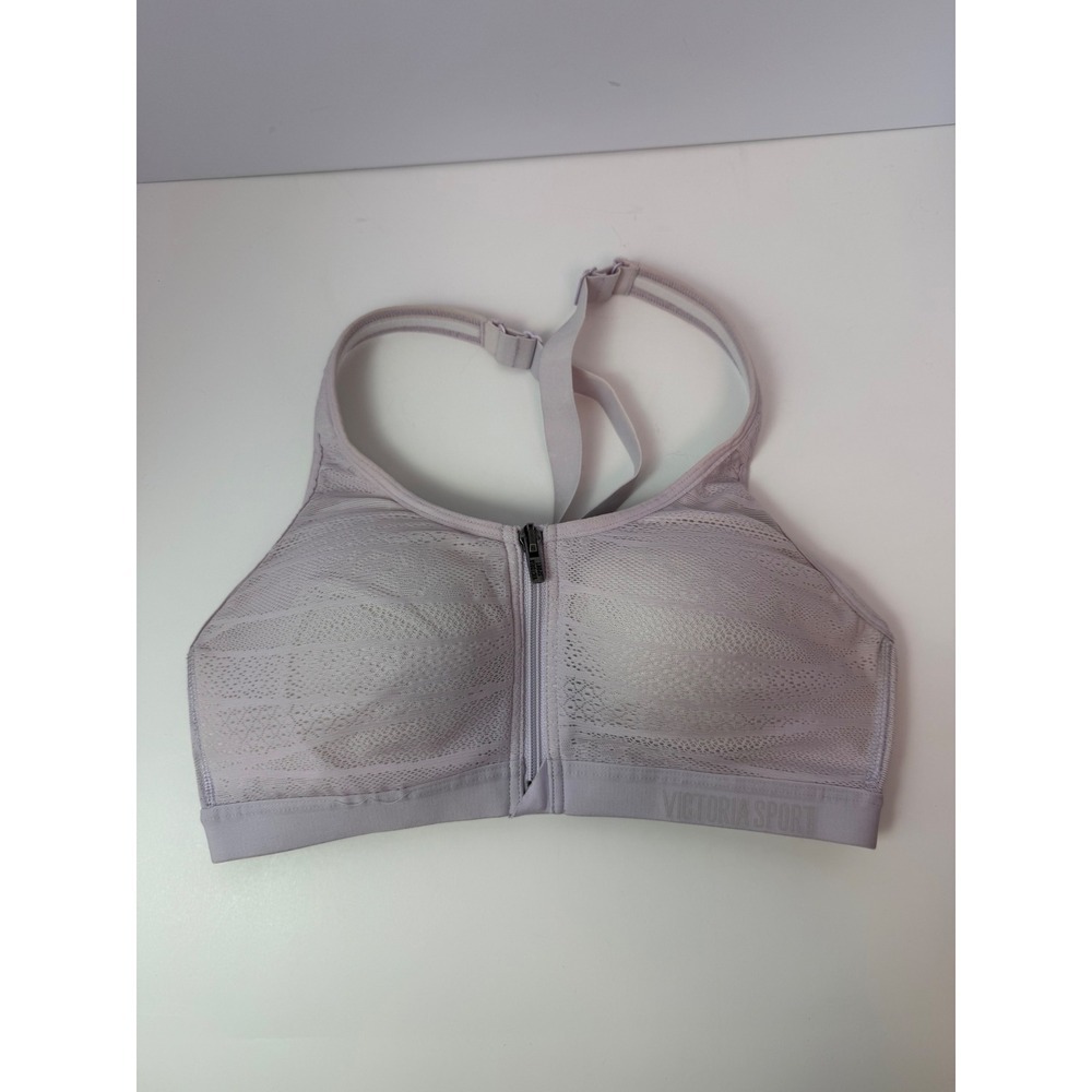 Victoria Sport Knockout Front Close Sports Bra 34B Lavender Mesh High Impact